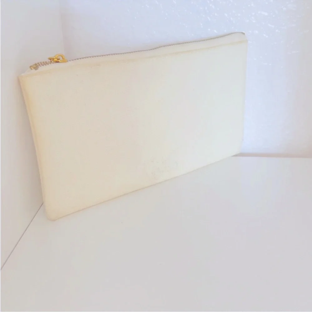CUPCAKES & CARTWHEELS “Feeling Excited” Canvas Zipper Cosmetics Makeup Bag